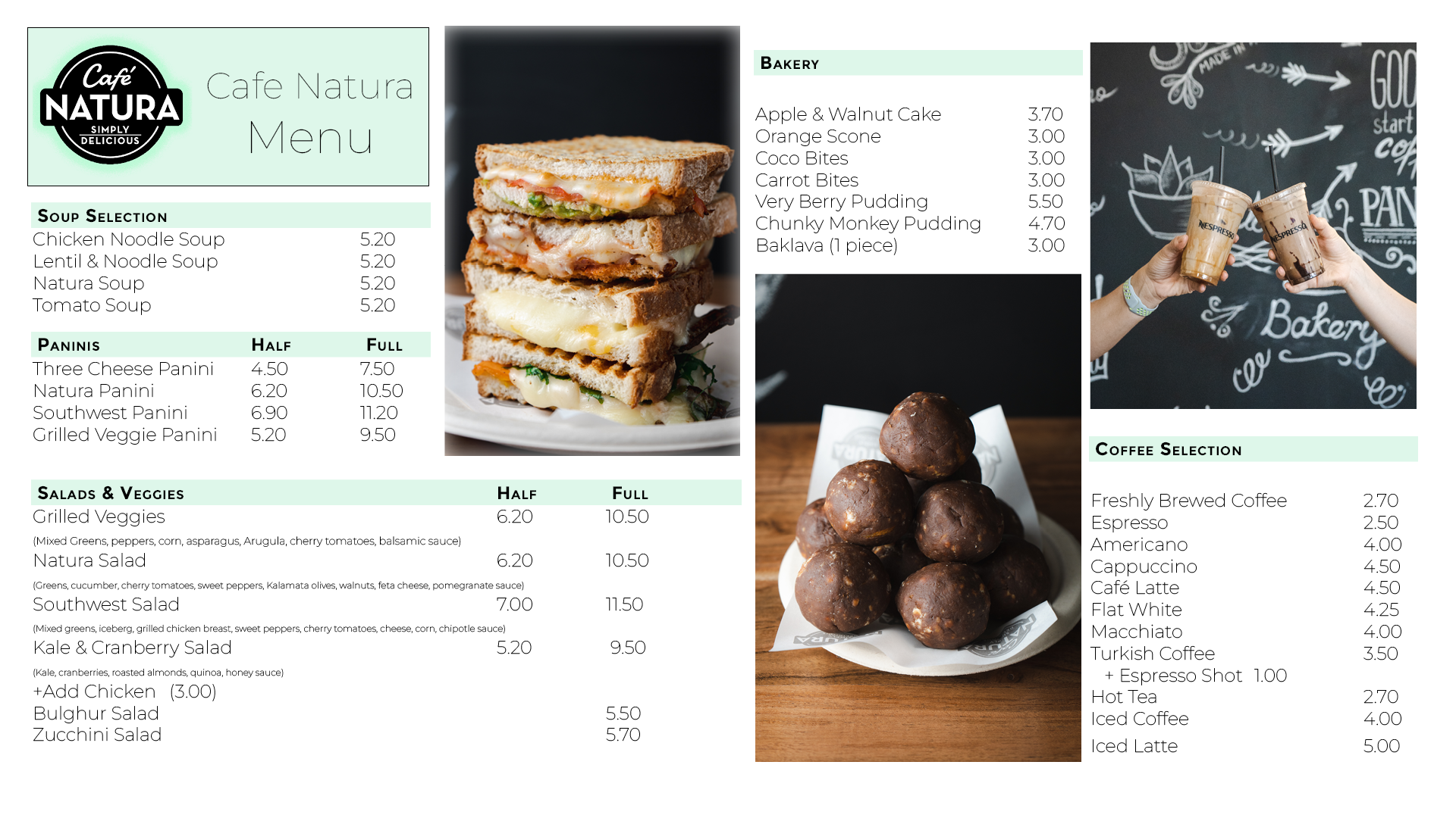 Café Natura Menu | Café Natura